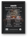 Oasis Manchester Setlist Print - All Dates