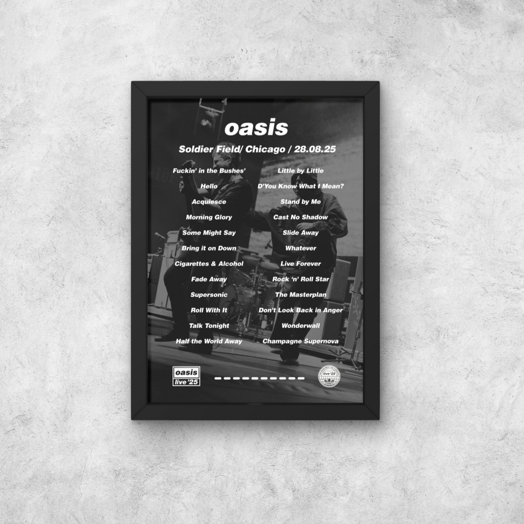 Oasis Chicago Setlist Print