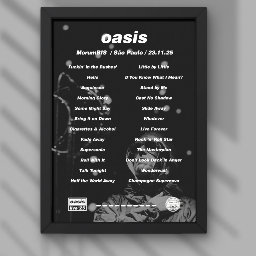 Oasis São Paulo Brazil 23/11/25 Setlist Print