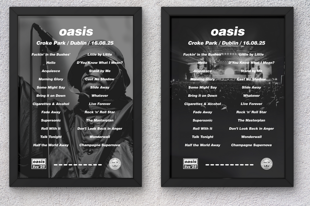 Oasis Dublin Setlist Print - Both Dates