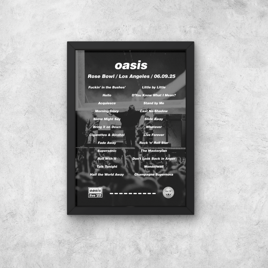 Oasis Los Angeles Setlist Print - Both Dates