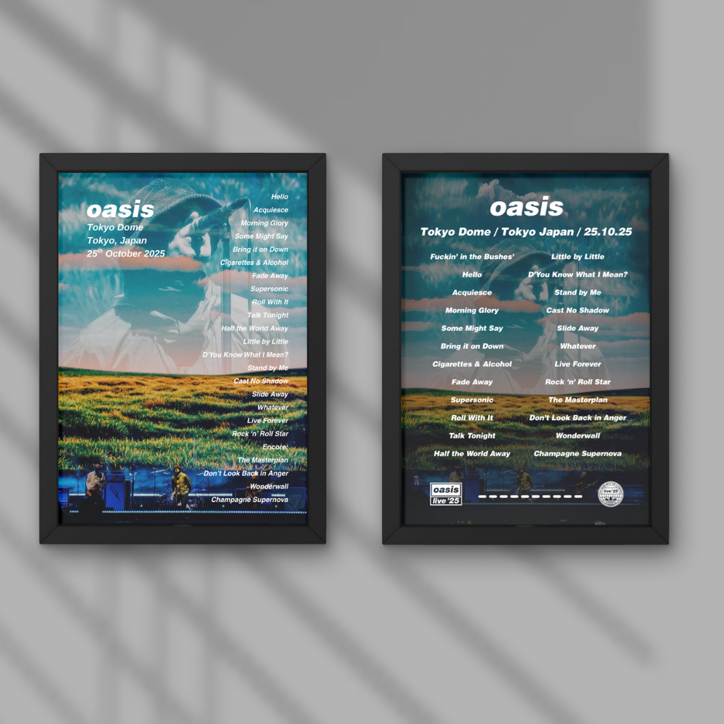 Oasis Tokyo Dome Setlist Prints - Both Dates