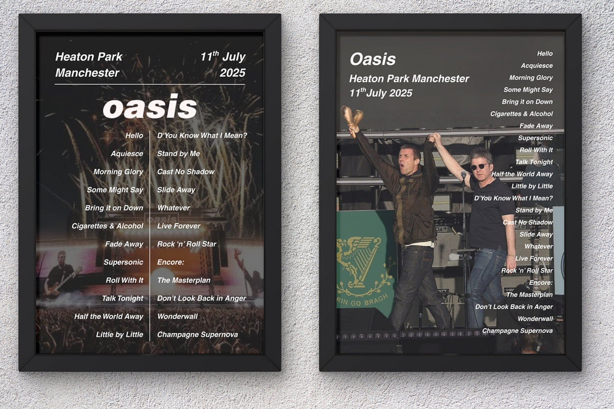 Oasis Manchester Setlist Print - All Dates