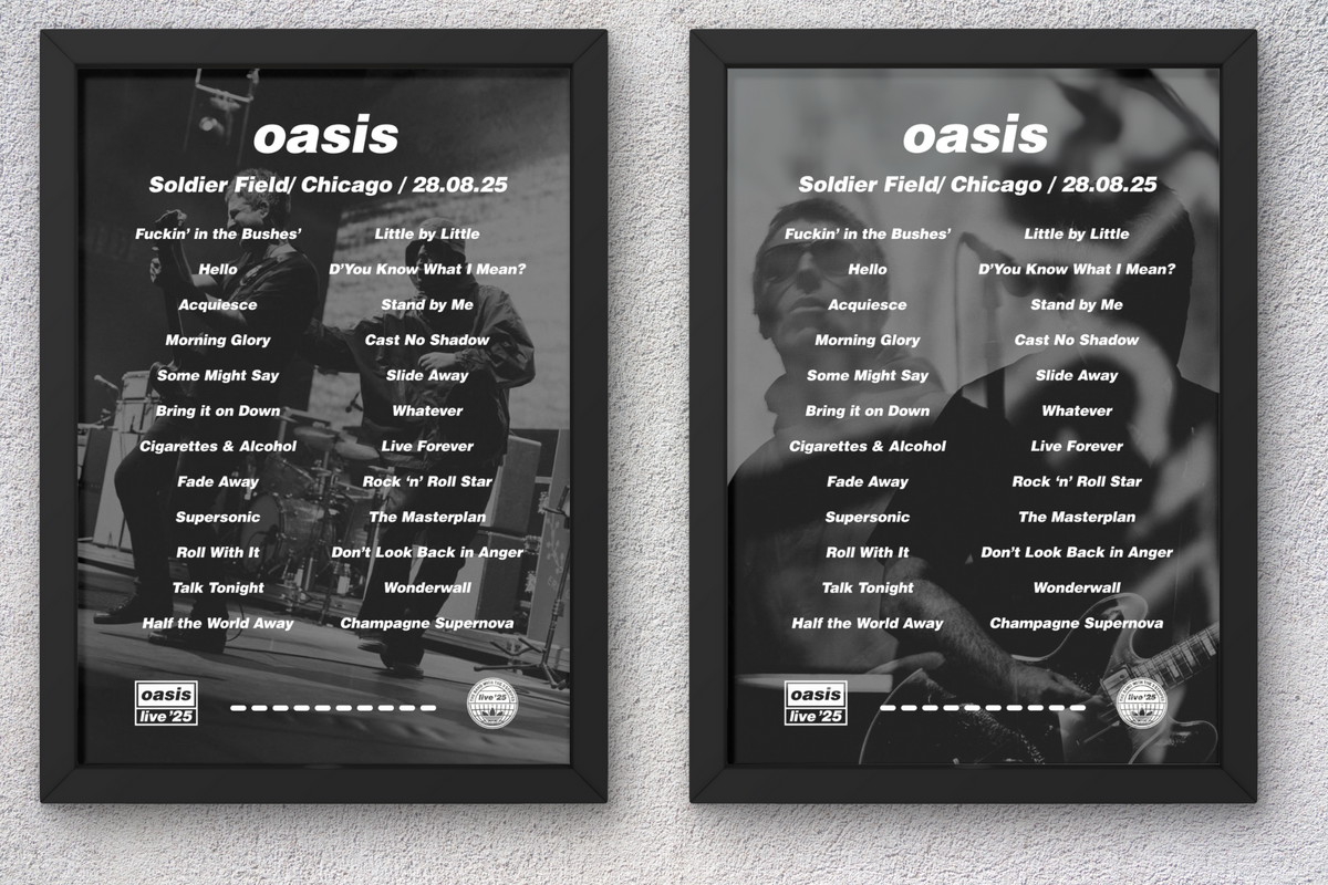 Oasis Chicago Setlist Print