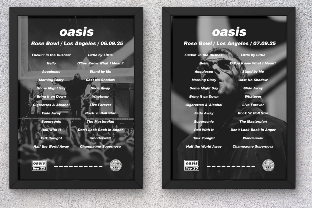 Oasis Los Angeles Setlist Print - Both Dates
