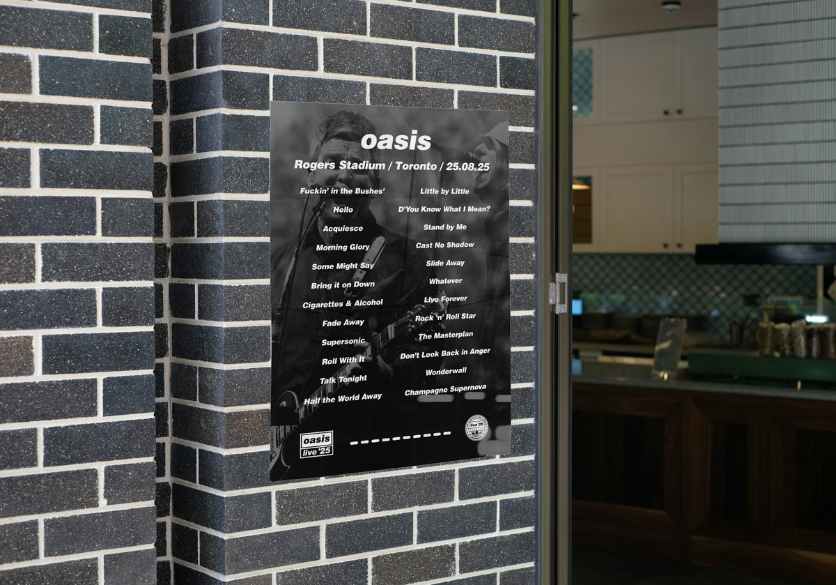 Oasis Toronto Setlist Print - Both Dates