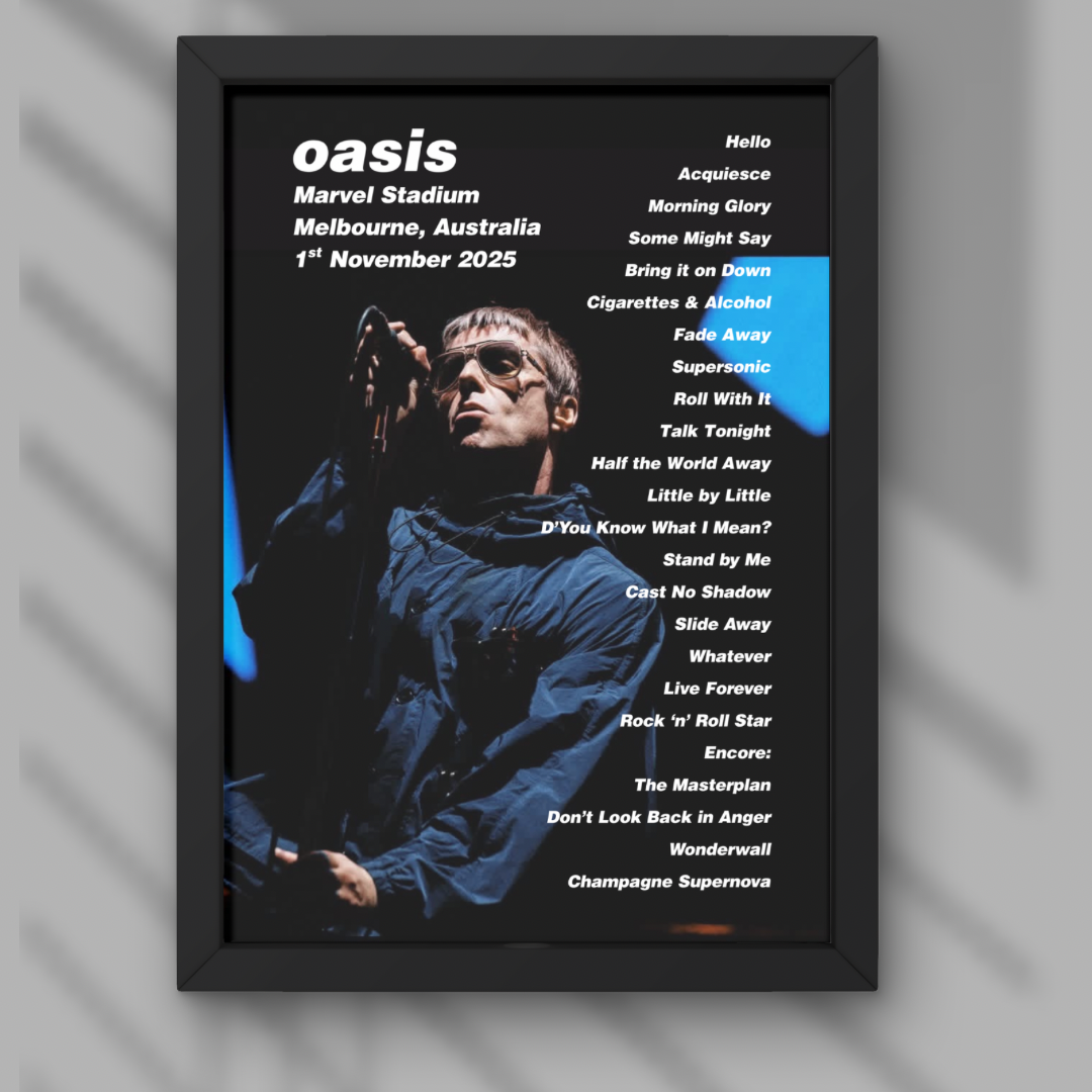 Oasis Melbourne Setlist Prints - All Dates
