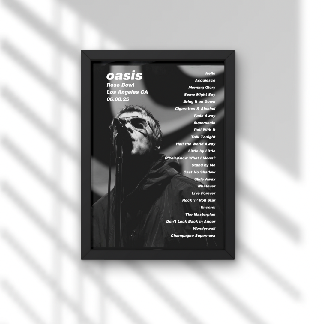 Oasis Los Angeles Setlist Print New Design - Both Dates
