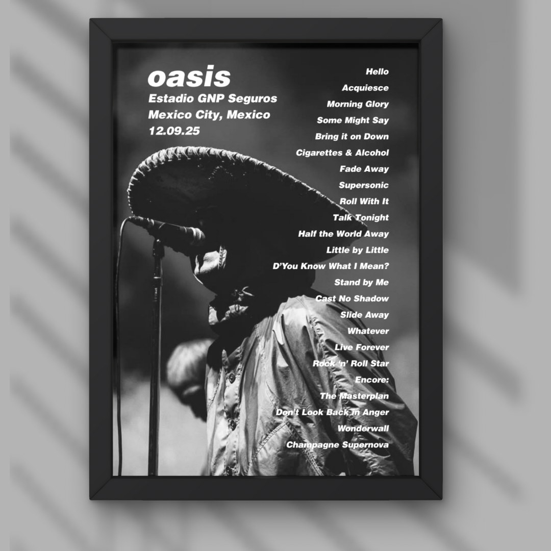 Oasis Mexico City Setlist Print - Both Dates