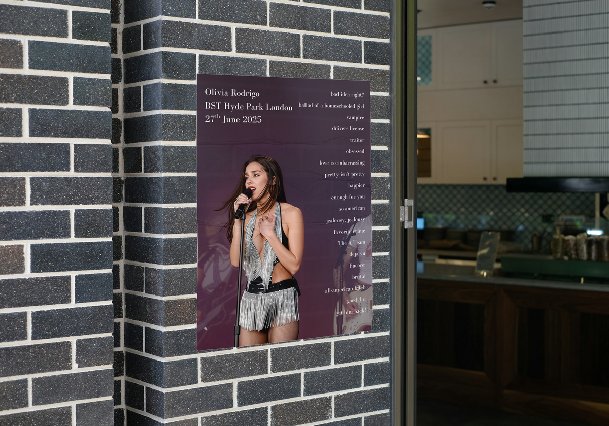 Olivia Rodrigo Hyde Park & Glasto Setlist Posters | A1-5 Frame Option