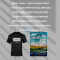 Oasis Live 25 T-Shirt & A2 Setlist Print Combo Deal