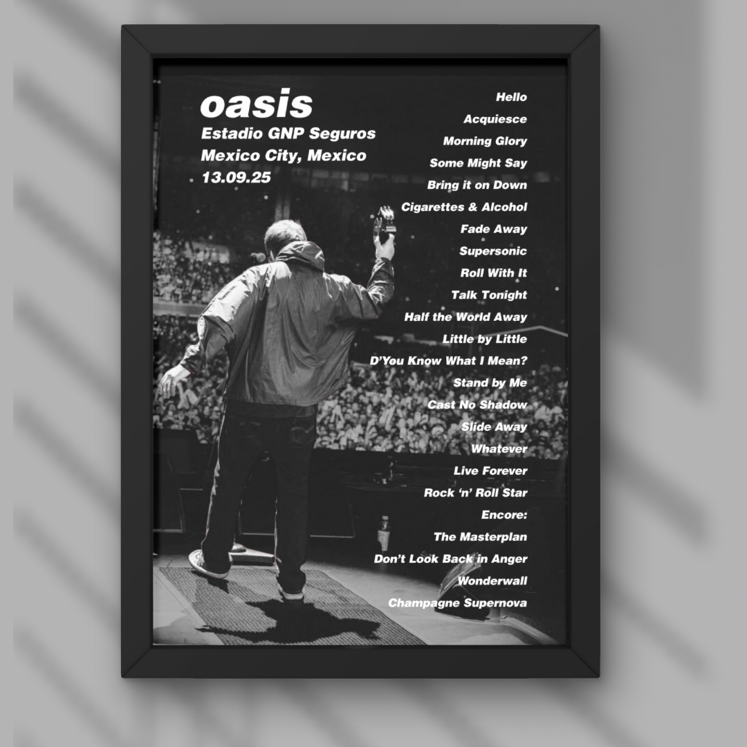 Oasis Mexico City Setlist Print - Both Dates