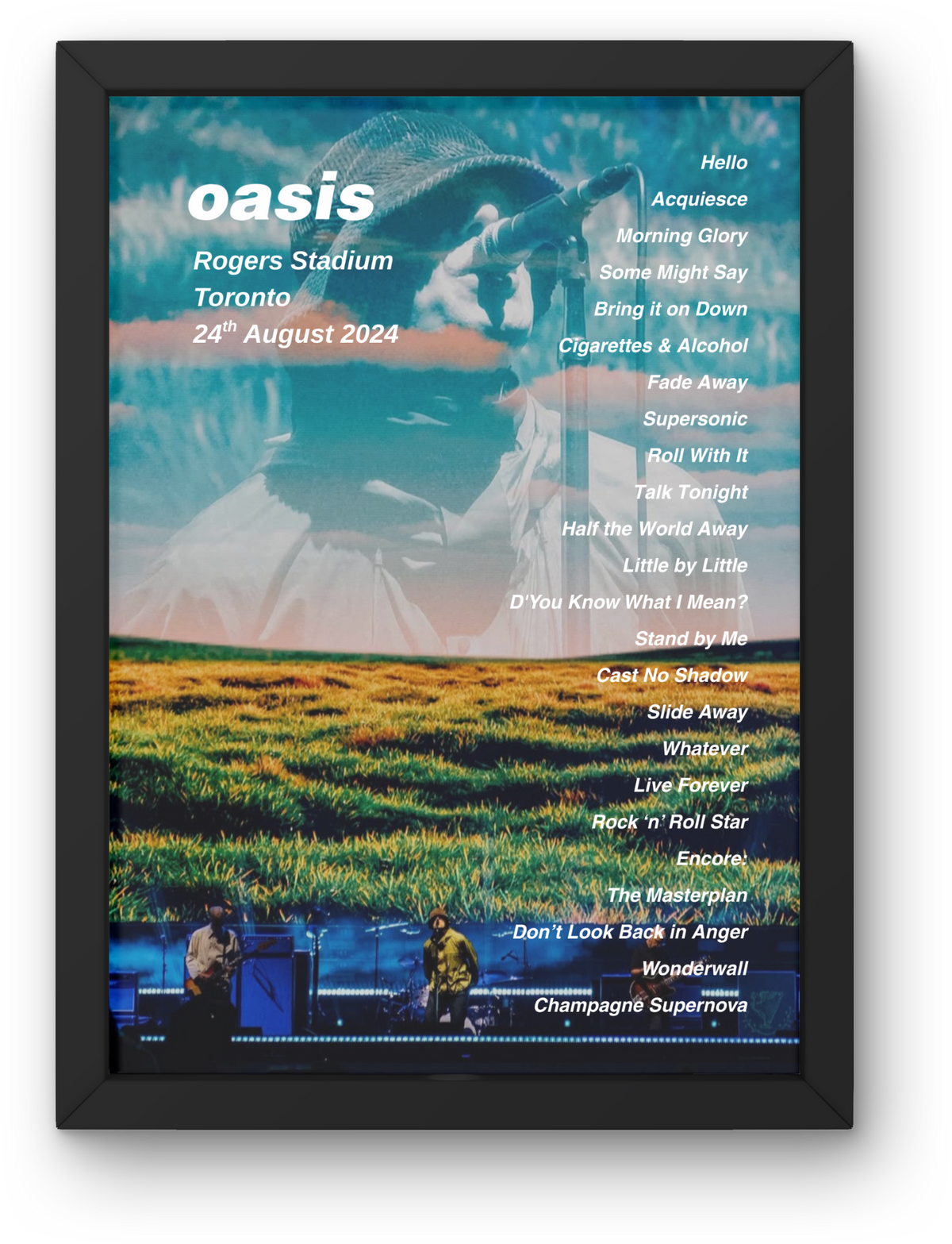 Oasis USA & Canada Setlist Print - All Dates