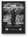 Oasis Edinburgh Setlist Print - All Dates