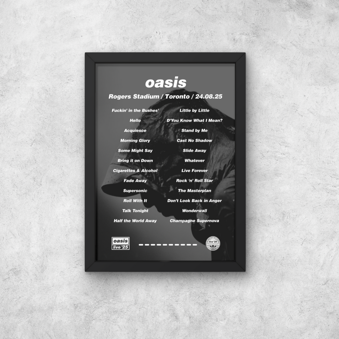 Oasis Toronto Setlist Print - Both Dates