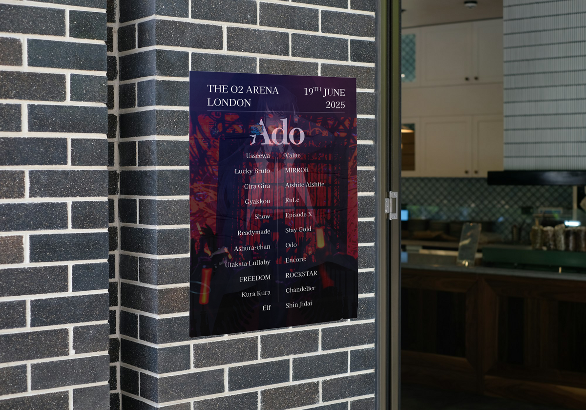 Ado London O2 June 2025 Setlist Poster - A1 to A5 Frame Option