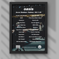 Oasis Sydney Setlist Print - Night Two 8th Nov