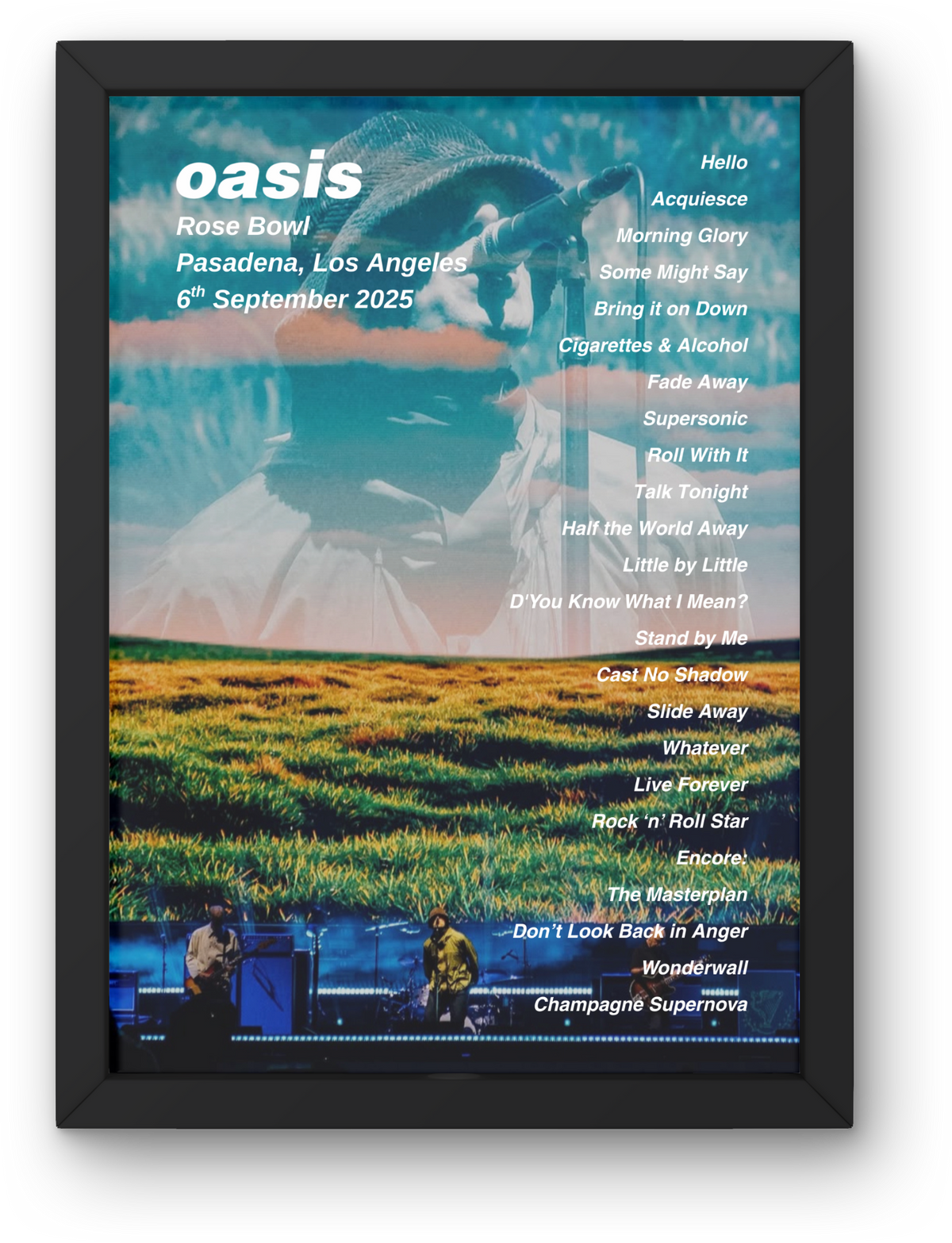 Oasis USA & Canada Setlist Print - All Dates