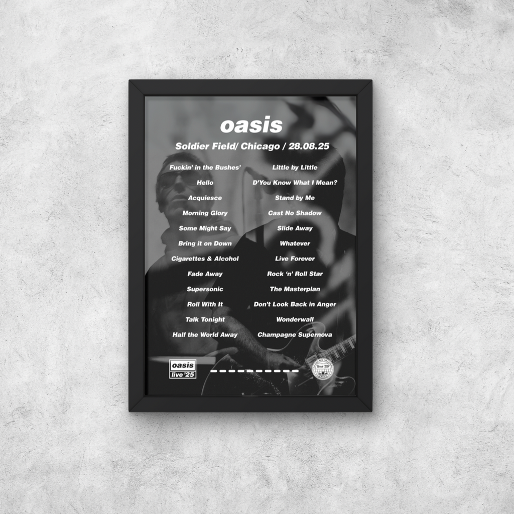 Oasis Chicago Setlist Print
