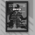 Oasis Sydney Setlist Print - Night One 7th Nov