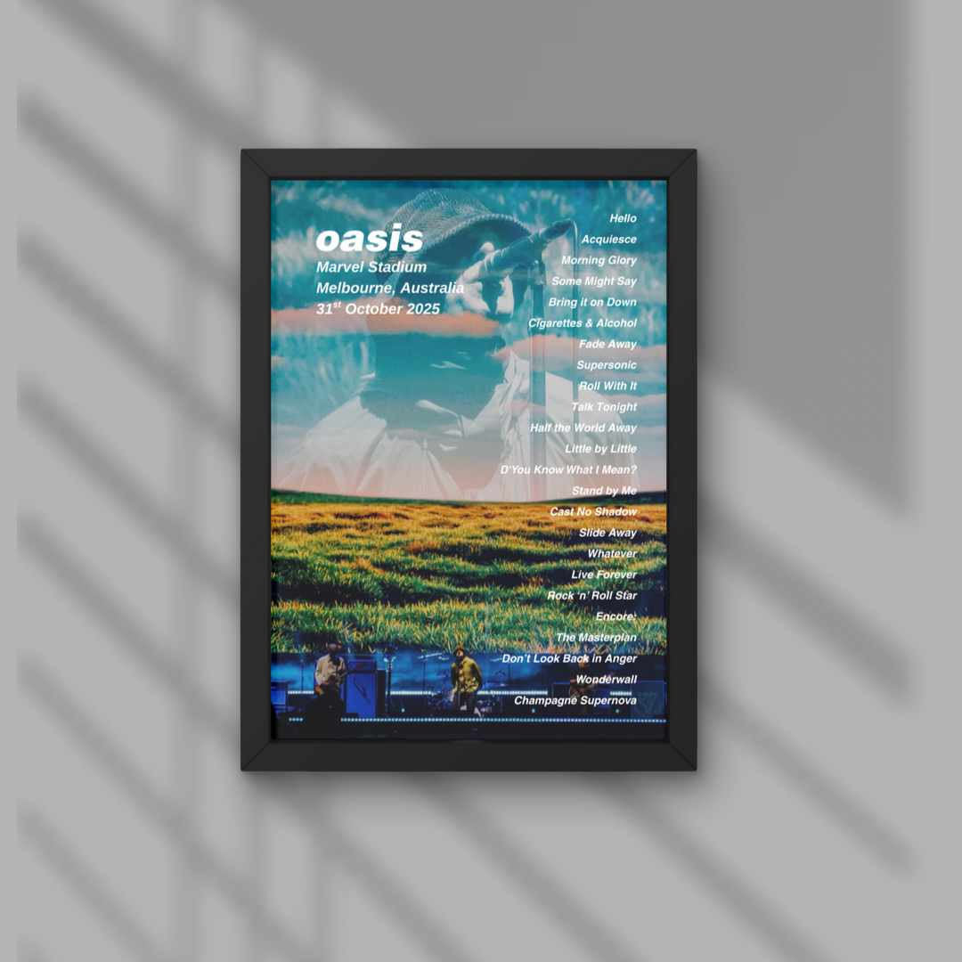 Oasis Melbourne Setlist Prints - All Nights