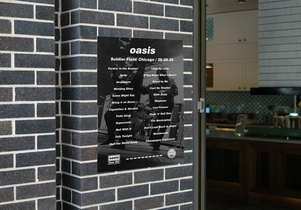 Oasis Chicago Setlist Print