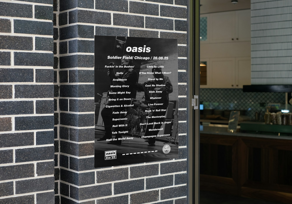 Oasis Chicago Setlist Print