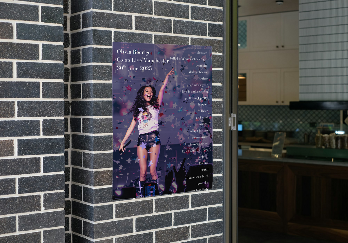 Olivia Rodrigo Manchester Setlist Posters | A1-5 Frame Option