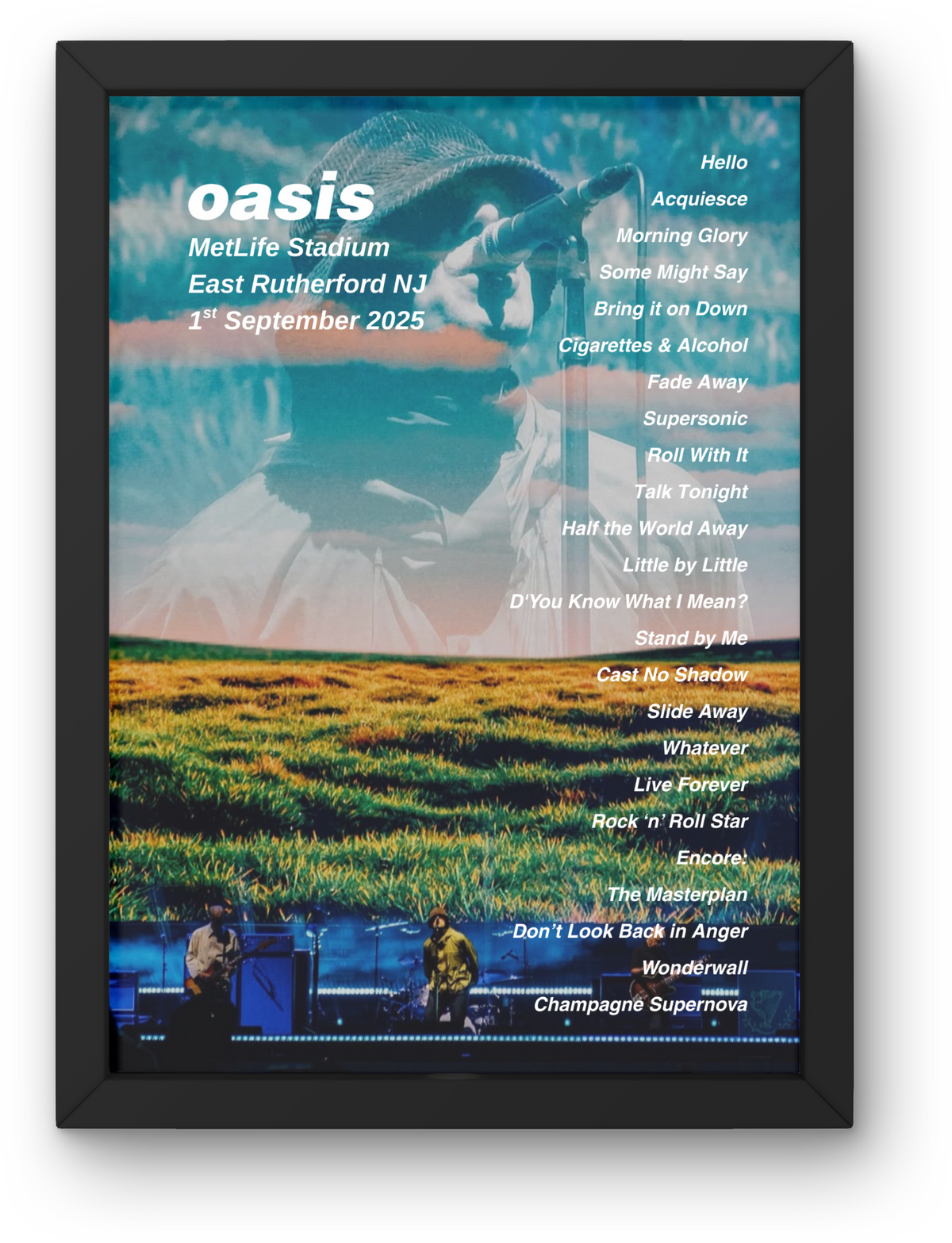 Oasis USA & Canada Setlist Print - All Dates