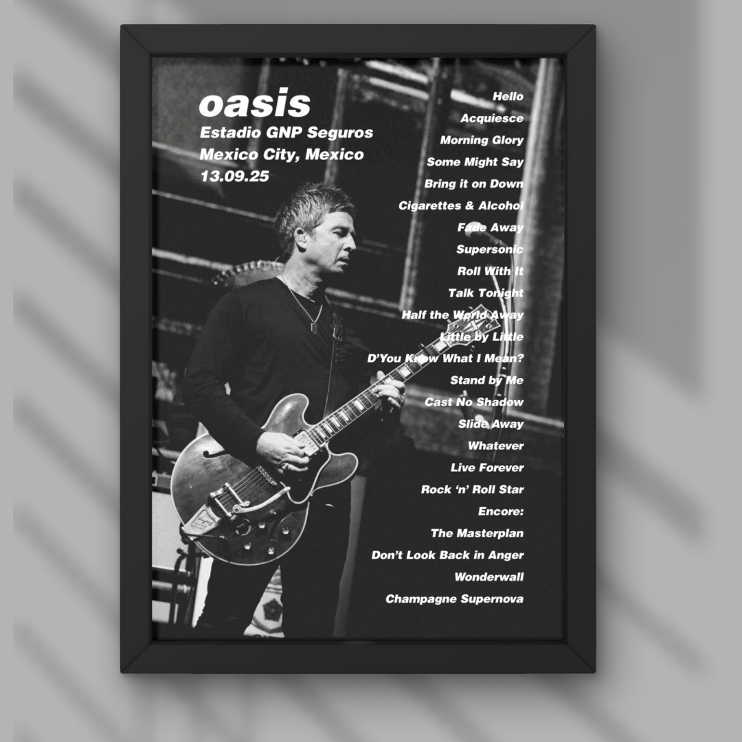 Oasis Mexico City Setlist Print - Both Dates