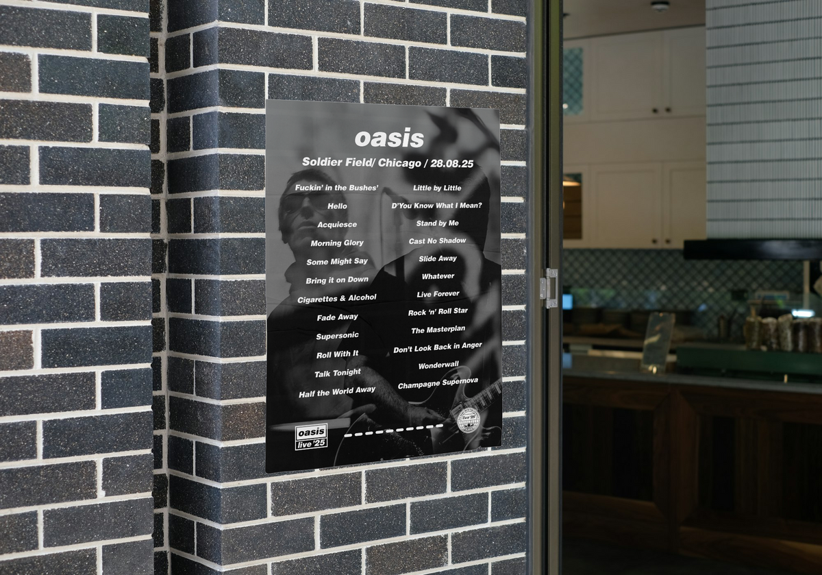 Oasis Chicago Setlist Print