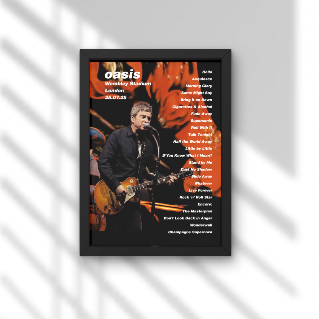 Oasis Wembley Setlist Print New Design - All Dates