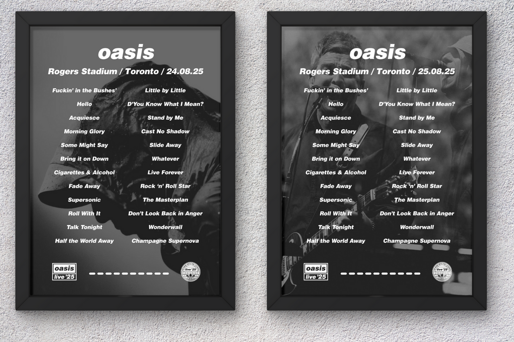 Oasis Toronto Setlist Print - Both Dates