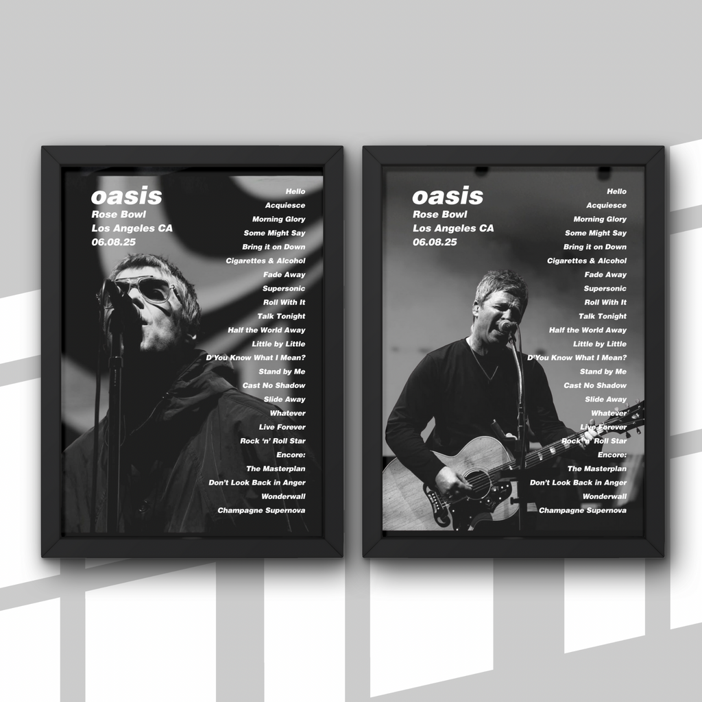 Oasis Los Angeles Setlist Print New Design - Both Dates