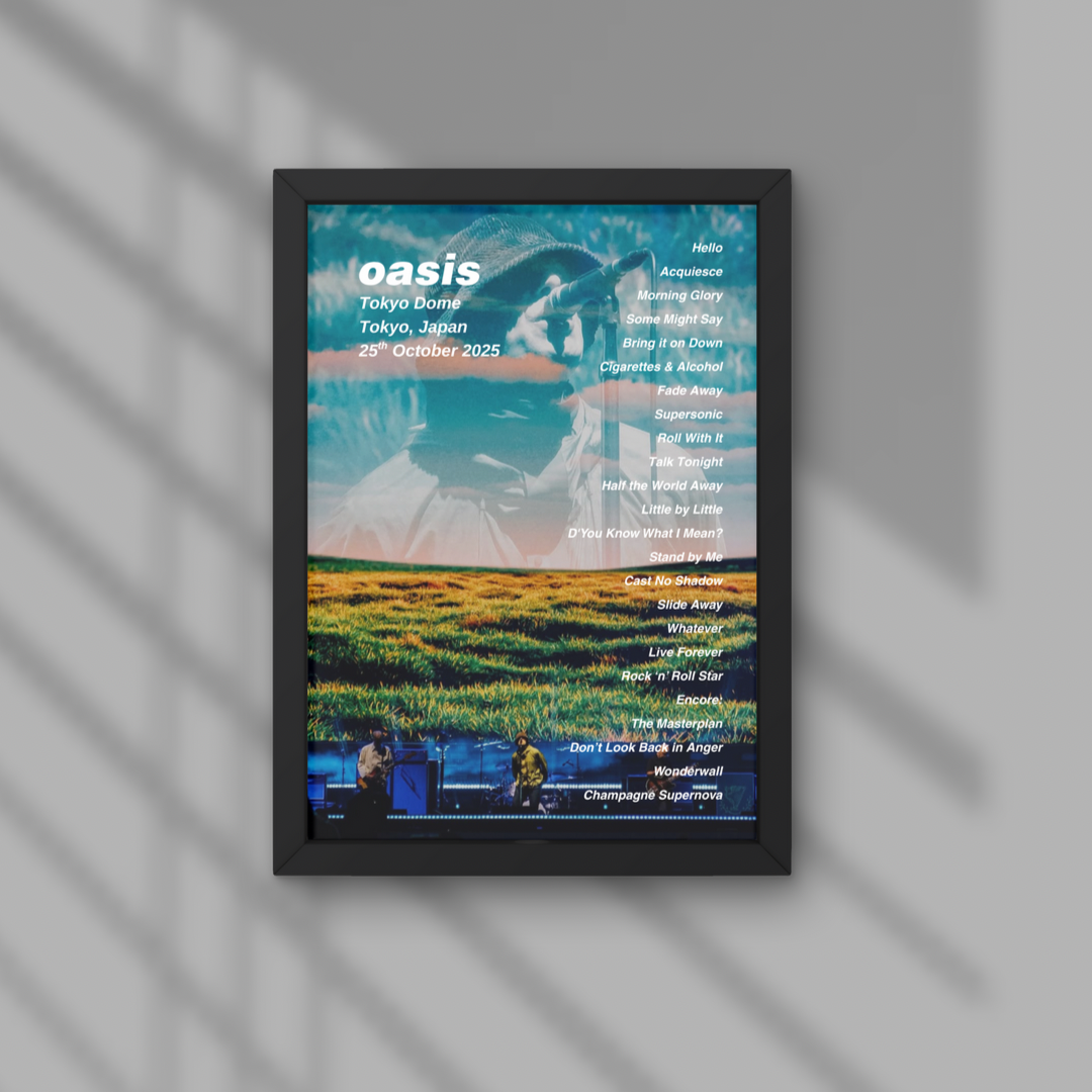 Oasis Tokyo Dome Setlist Prints - Both Dates