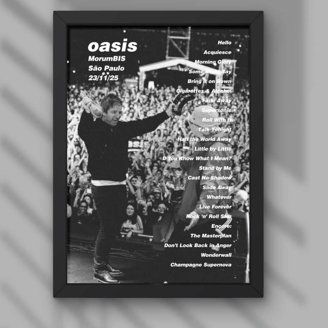 Oasis São Paulo Brazil 23/11/25 Setlist Print