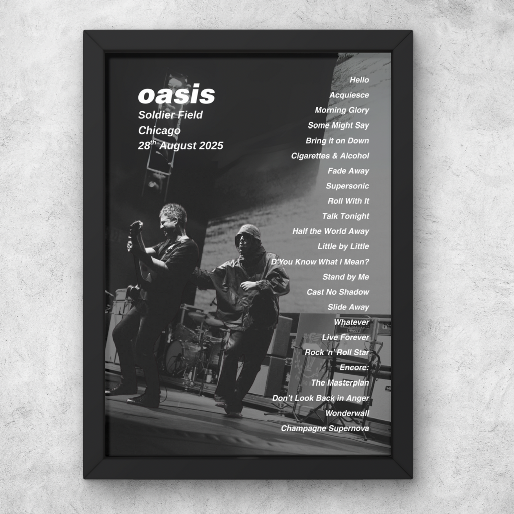 Oasis Chicago Setlist Print