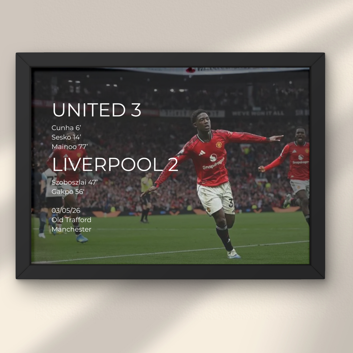 Man U vs Liverpool 2026 Print
