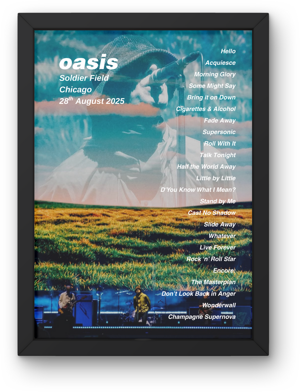 Oasis USA & Canada Setlist Print - All Dates