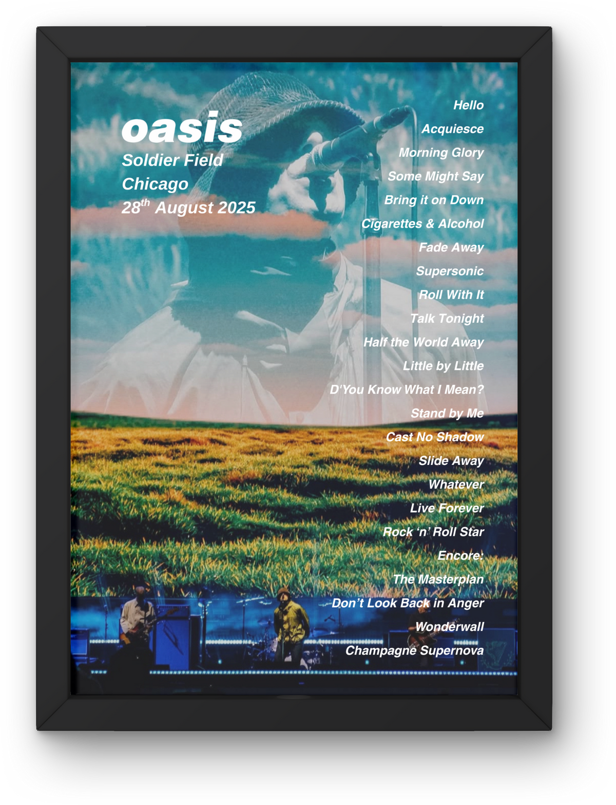 Oasis USA & Canada Setlist Print - All Dates