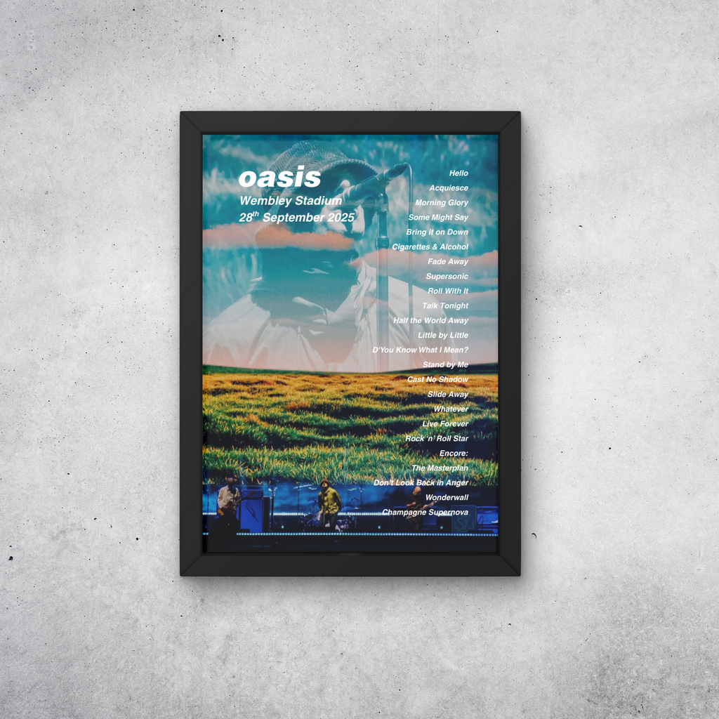 Oasis Wembley Setlist Print - All Dates