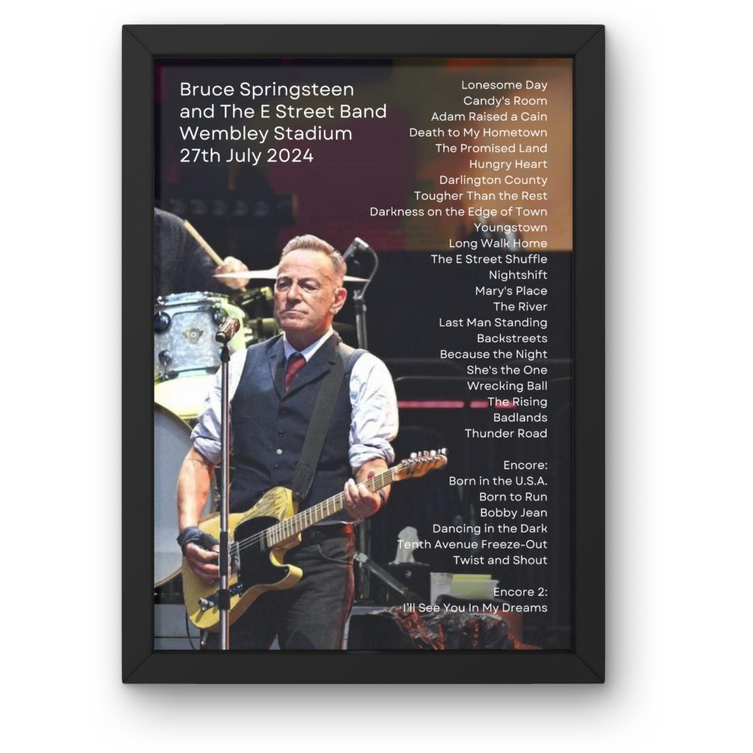 Custom Setlist Posters Any Gig/Artist YOU CHOOSE! A1-5 with frame option