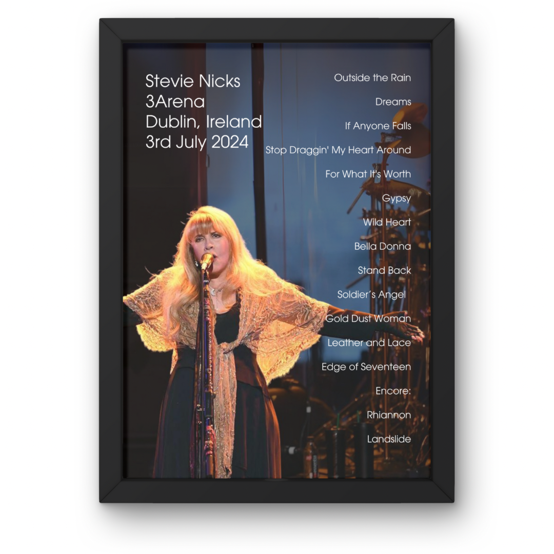 Custom Setlist Posters Any Gig/Artist YOU CHOOSE! A1-5 with frame option