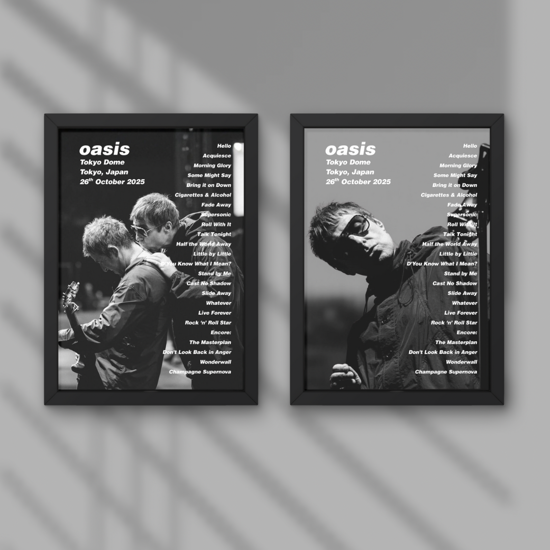 Oasis Tokyo Dome Setlist Prints - Night Two 26th Oct