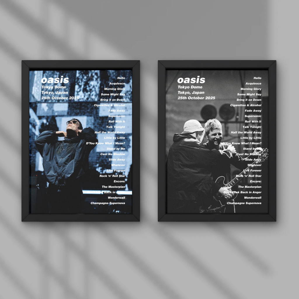 Oasis Tokyo Dome Setlist Prints - Night One 25th Oct