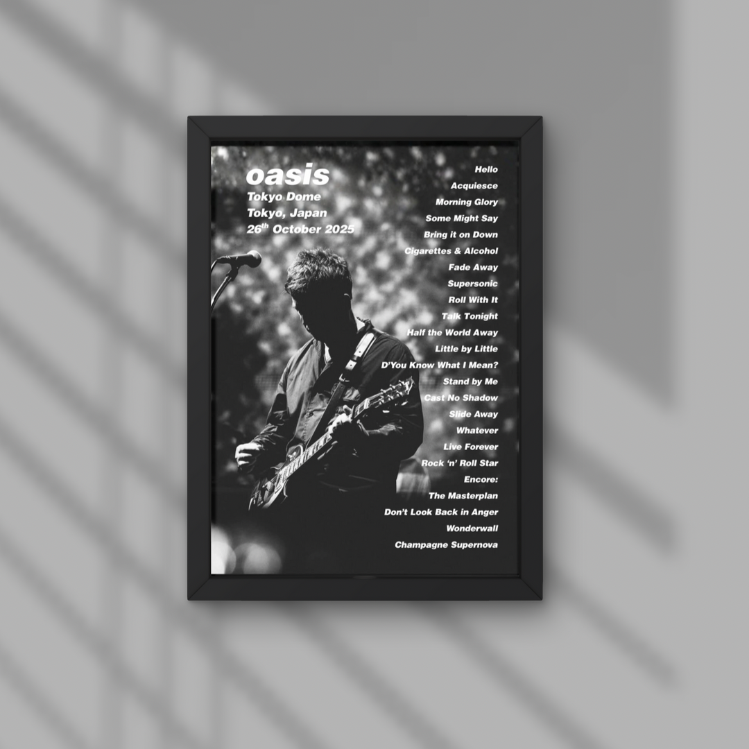 Oasis Tokyo Dome Setlist Prints - Both Dates