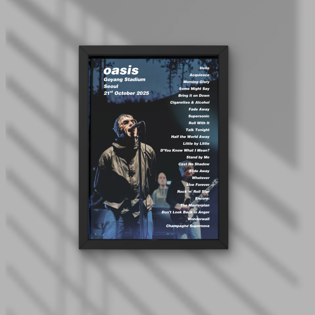 Oasis Seoul Setlist Prints
