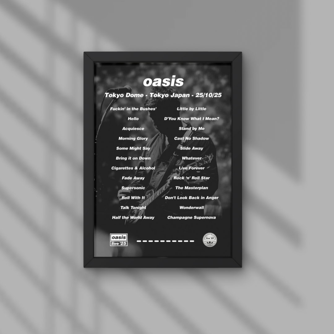 Oasis Tokyo Dome Setlist Prints - Both Dates