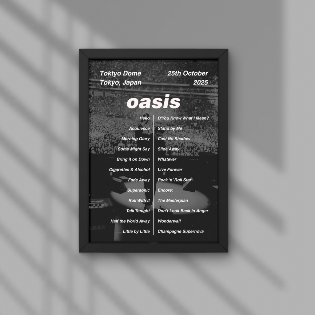 Oasis Tokyo Dome Setlist Prints - Both Dates