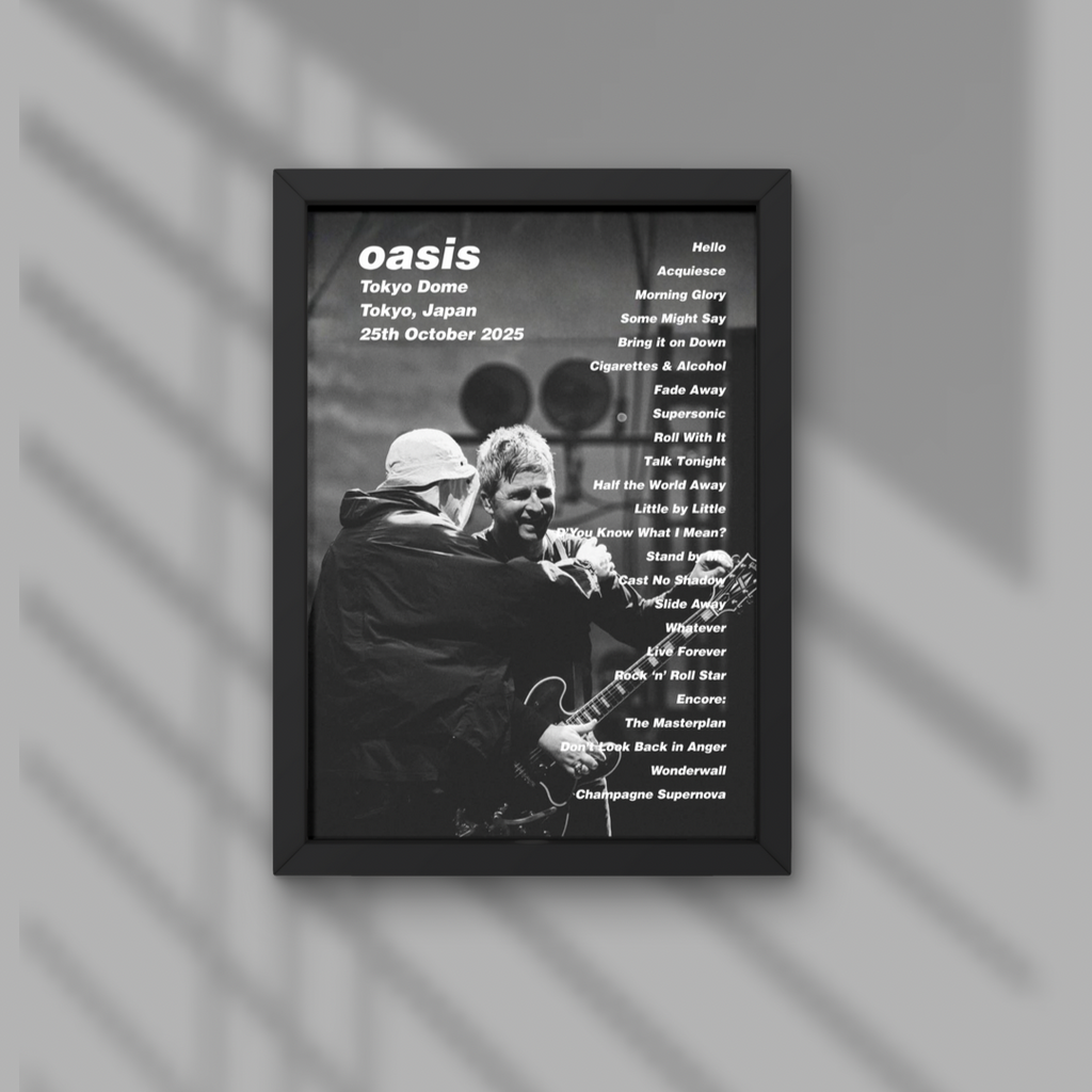 Oasis Tokyo Dome Setlist Prints - Night One 25th Oct